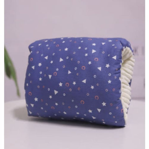 Adjustable Baby Cotton Nursing Arm Pillow - Washable Breastfeeding Cushion - Deep Blue Triangle / 25X23CM