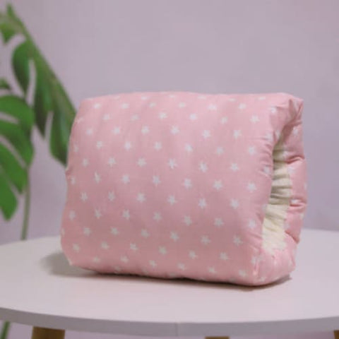 Adjustable Baby Cotton Nursing Arm Pillow - Washable Breastfeeding Cushion - Pink stars / 25X23CM