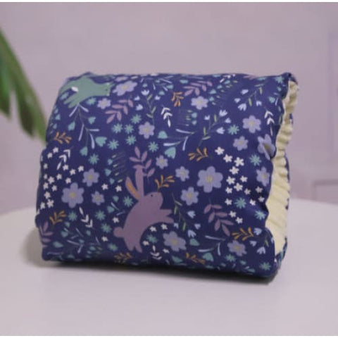 Adjustable Baby Cotton Nursing Arm Pillow - Washable Breastfeeding Cushion - Deep blue background rabbit / 25X23CM