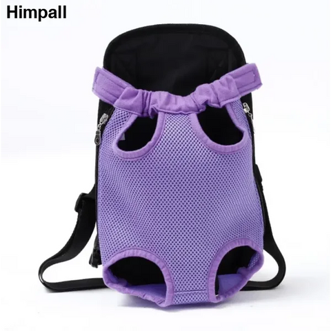 Adjustable Cat Carrier Backpack for Outdoor Travel and Hiking - Purple Grid / M-in 3.5kg