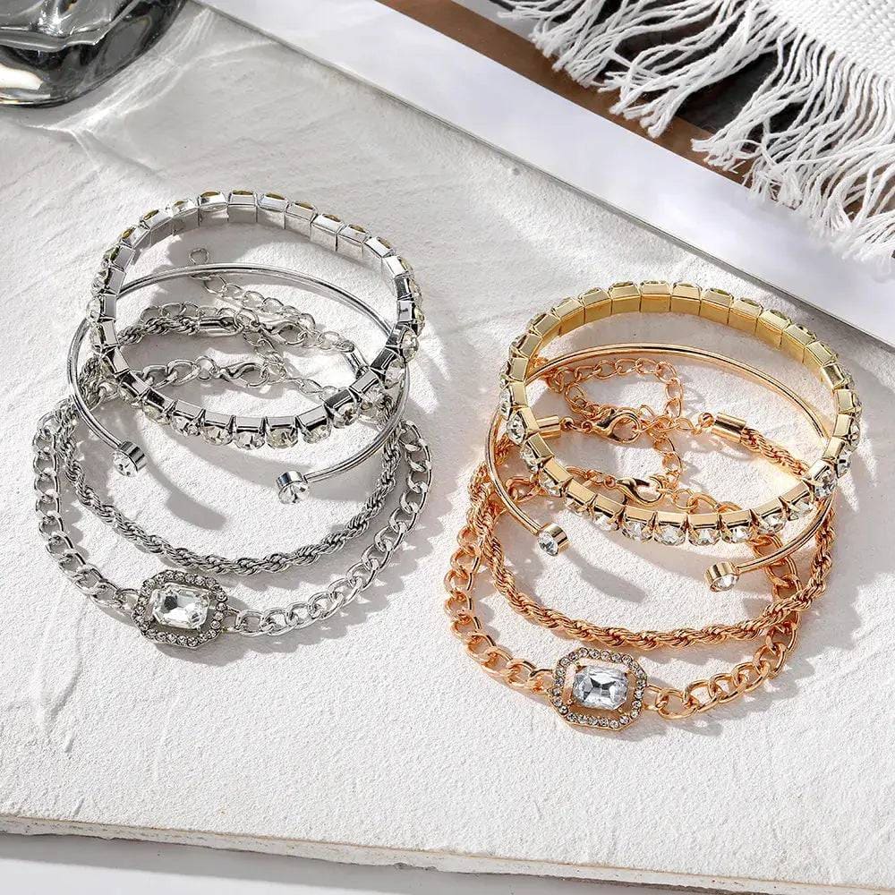 Adjustable Chain Bracelets - 4-Piece Fashion Bracelets Set