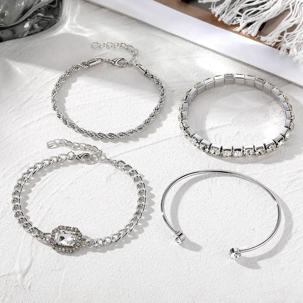 Adjustable Chain Bracelets - 4-Piece Fashion Bracelets Set