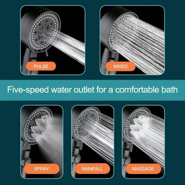 Adjustable Showerhead with 5 Mode High Pressure Water Saving Nozzle - Himpall