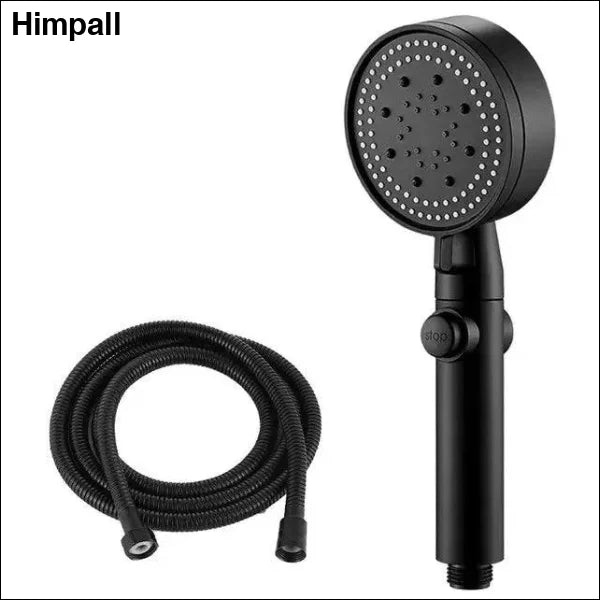 Adjustable Showerhead – 5 Mode High Pressure and Water Saving Nozzle - Style 1-Black hose