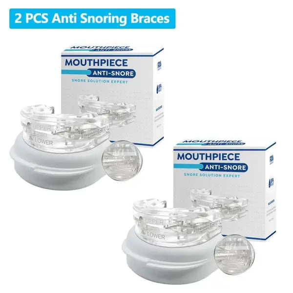 Adjustable Snoring Mouth Guard Clear Silicone Stop Snoring Device - 2 Pcs Braces-B