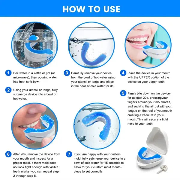 Adjustable Snoring Mouth Guard Clear Silicone Stop Snoring Device