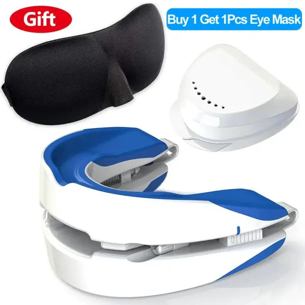 Adjustable Snoring Mouth Guard Clear Silicone Stop Snoring Device - A Braces-Eye Mask