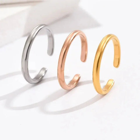 Adjustable Toe Rings Set in Stainless Steel with Star and Moon Design - Himpall