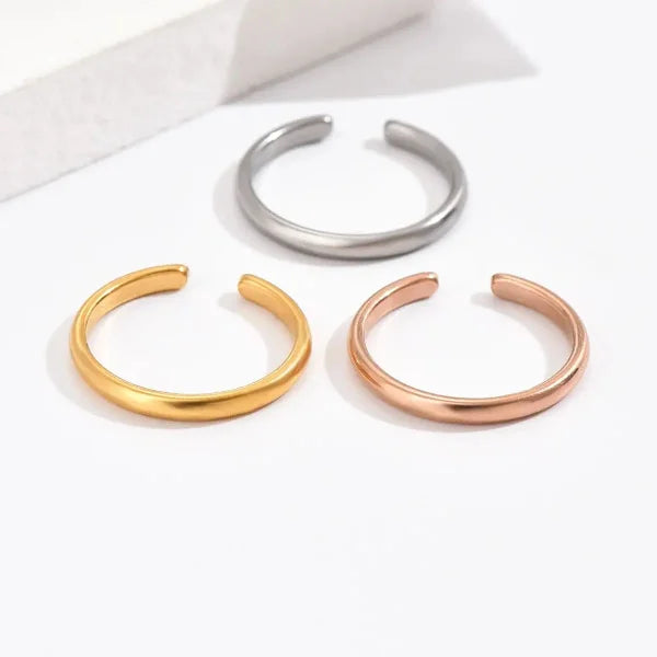 Adjustable Toe Rings Set in Stainless Steel with Star and Moon Design - Himpall