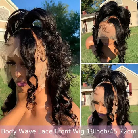 Admutty 360 HD Lace Front Wig – Pre-Plucked Glueless Body Wave Human Hair Wig for Women, 13x4/13x6 Transparent Full Lace - Himpall