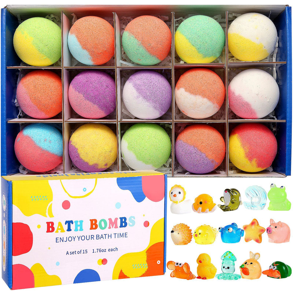 Glow-in-the-Dark Bath Bombs doll set for kids (multi) – fizzing bubble fun - 15PCS - None