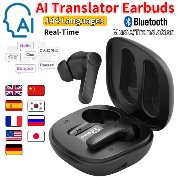 AI Translator Earbuds – 144 Language Bluetooth Headphones for Travel - Himpall