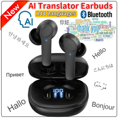 AI Translator Earbuds – 144 Language Bluetooth Headphones for Travel - Himpall