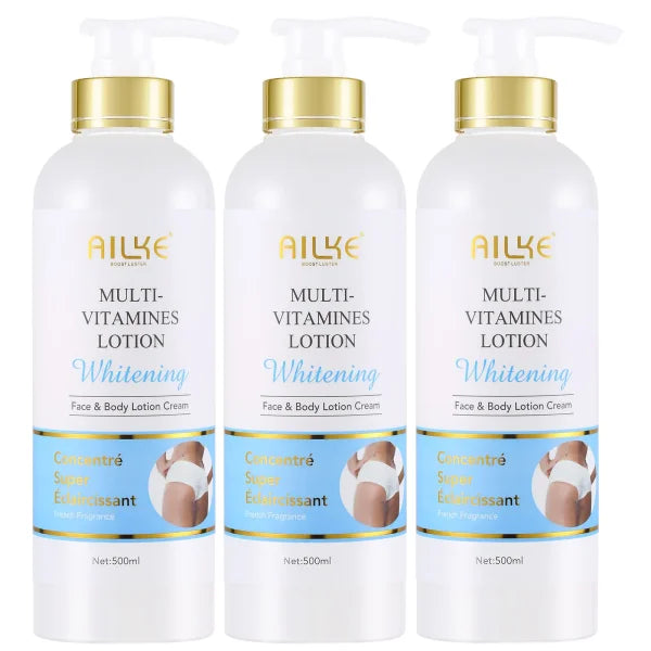 AILKE Multi Vitamin Whitening Face Moisturizer 500ML - 3 Bottle Lotion / CHINA