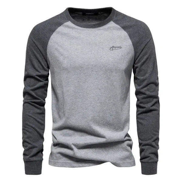 Cotton long sleeve t-shirt casual spring apparel - LightGrey / EUR M 70-80kg