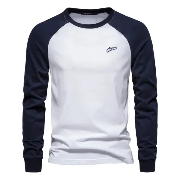 Cotton long sleeve t-shirt casual spring apparel - White / EUR XL 90-100kg