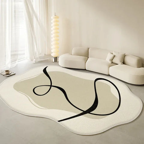 Alien Cream Style Rug - Premium Minimalist Decor for Living Room & Bedroom - CQR123 / 120X160CM (3.9X5.3FT