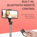 Selfie Stick Tripod with Wireless Remote Lightweight Plastic Portable Design