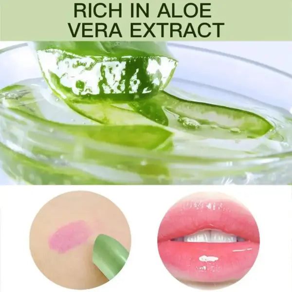 Aloe Vera Color-Changing Lipstick Long-Lasting Moisturizing Temperature-Activated Lip Balm Fade-Resistant Nourishing
