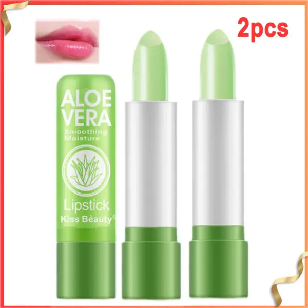 Aloe Vera Color-Changing Lipstick Long-Lasting Moisturizing Temperature-Activated Lip Balm Fade-Resistant Nourishing