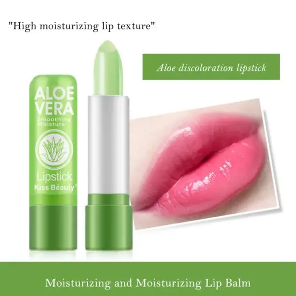 Aloe Vera Color-Changing Lipstick Long-Lasting Moisturizing Temperature-Activated Lip Balm Fade-Resistant Nourishing