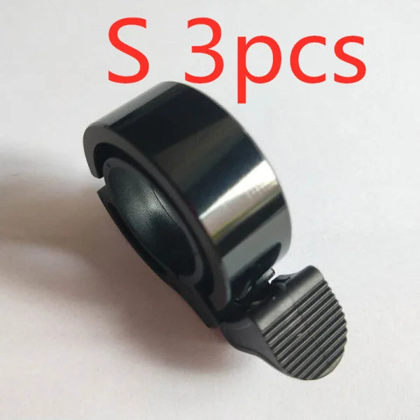Aluminum Alloy Bicycle Bell for Children and Adults Universal Bike Horn - S Black 3pcs