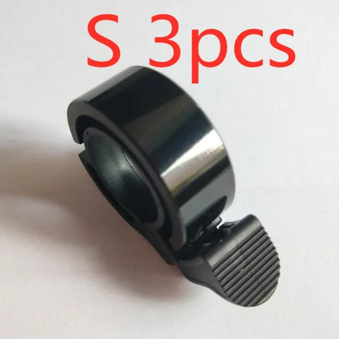 Aluminum Alloy Bicycle Bell for Children and Adults Universal Bike Horn - S Black 3pcs