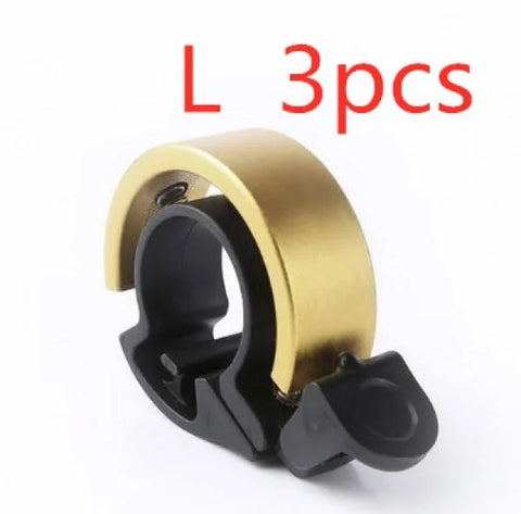 Aluminum Alloy Bicycle Bell for Children and Adults Universal Bike Horn - L Gold 3pcs