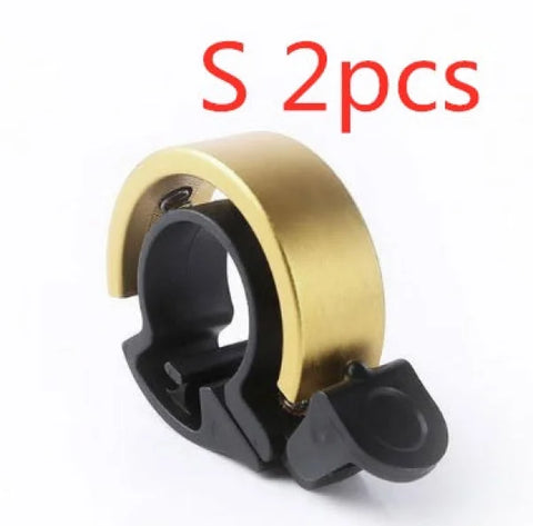 Aluminum Alloy Bicycle Bell for Children and Adults Universal Bike Horn - S Gold 2pcs