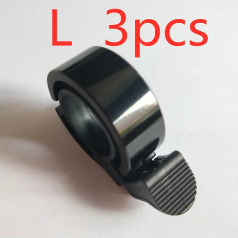 Aluminum Alloy Bicycle Bell for Children and Adults Universal Bike Horn - L Black 3pcs