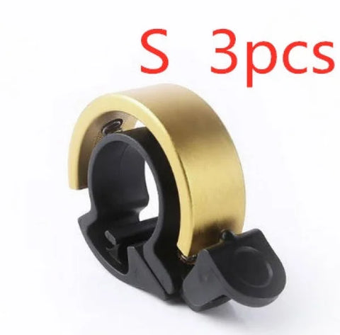 Aluminum Alloy Bicycle Bell for Children and Adults Universal Bike Horn - S Gold 3pcs