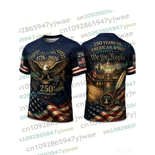 America 250th Anniversary TShirt True To Size Fit Patriotic USA Style - na528S1-094-ZKB-B / XXS