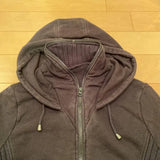 American Harajuku Retro Black Zipper Hoodie Womens Gothic Collar Long Sleeve Folded Hoodie Fashion Hip Hop Winter