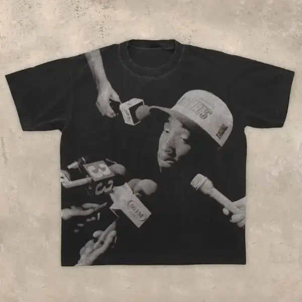 American Hip-Hop Character T-Shirt – Unisex Oversized Harajuku Gothic Retro Y2K Top - 2 / S