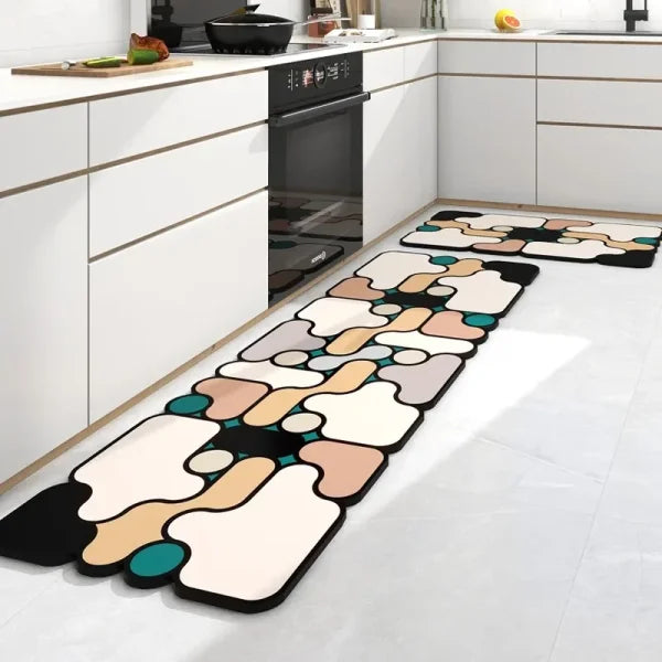 American PVC Leather Kitchen Floor Mats - Waterproof & Anti-Slip Doormat - HD1724-PG-A / Customizable size