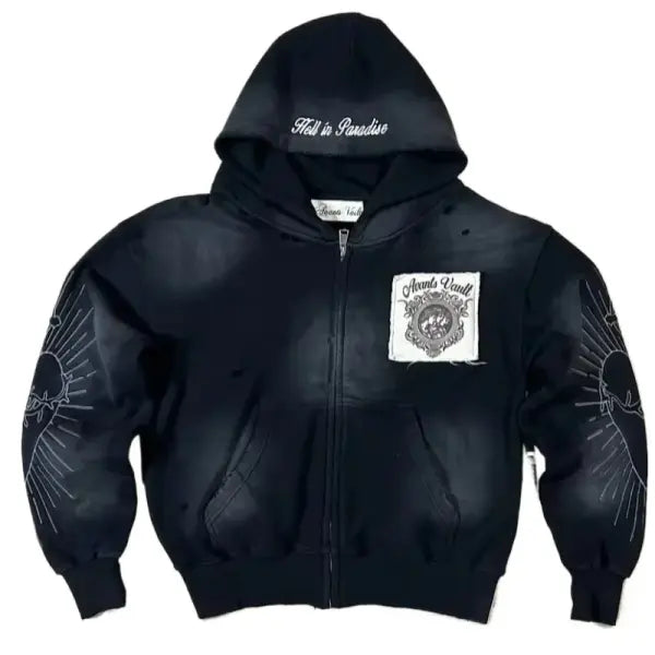 Y2K Hip Hop Zipper Hoodie – Vintage Loose Fleece Casual Unisex Sweatshirt - 1 20 / XXL