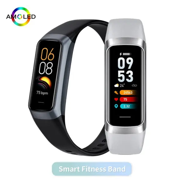 Body Temperature Monitor AMOLED Smartwatch Fitness Tracker