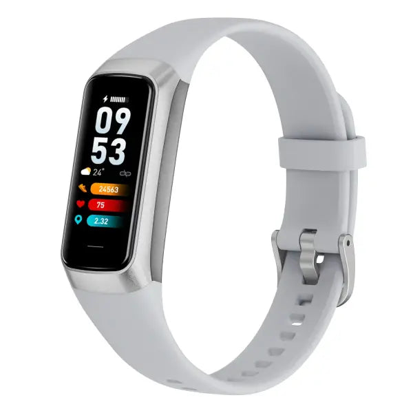 Body Temperature Monitor AMOLED Smartwatch Fitness Tracker - Silver