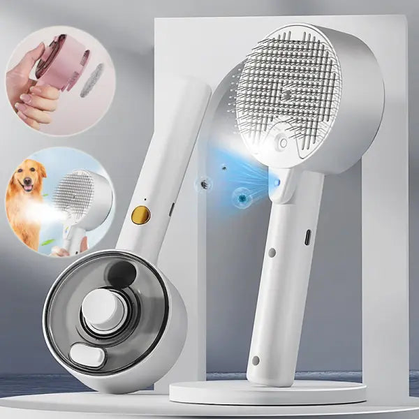 Animal Hair Remover Brush Dog And Cat Steam Brush Pet Self Cleaning Dog Brush Grooming Removes Cat Hairs Cat Dog