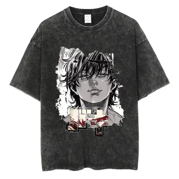 Anime Baki Haman Tshirts Harajuku Vintage 100% Cotton 2024 New Washed T Shirt For Men Hip Hop Streetwear Oversize