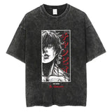 Anime Baki Haman Tshirts Harajuku Vintage 100% Cotton 2024 New Washed T Shirt For Men Hip Hop Streetwear Oversize