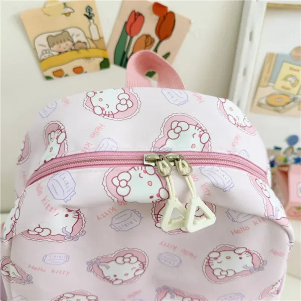 Anime Cartoon Kuromi & Hello Kitty Backpack - Kawaii Canvas Schoolbag