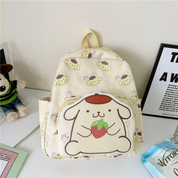 Anime Cartoon Kuromi & Hello Kitty Backpack - Kawaii Canvas Schoolbag - 27x34cm / C