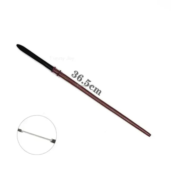 Dark brown wooden wand, 36.5 cm, featured in Anime Cosplay Metal Core Magic Wand