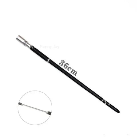 Black telescopic pointer stick with silver ends for Anime Cosplay Metal Core Magic Wand