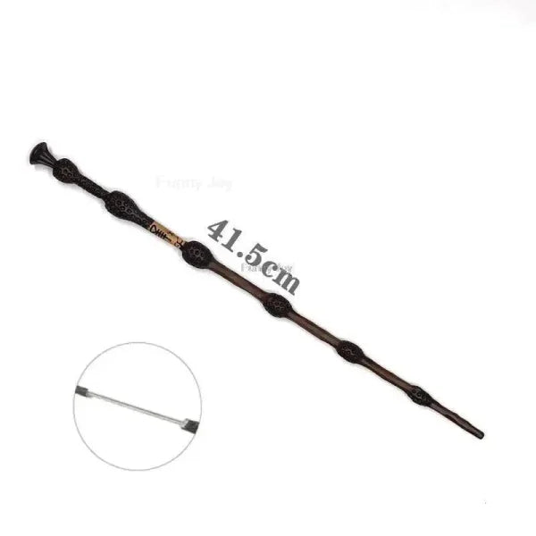 Black wooden wand with decorative segments for Anime Cosplay Metal Core Magic Wand