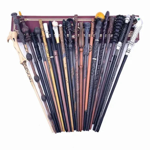 Collection of Anime Cosplay Metal Core Magic Wands arranged in a fan pattern