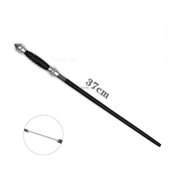 Black cigarette holder with silver ends for Anime Cosplay Metal Core Magic Wand