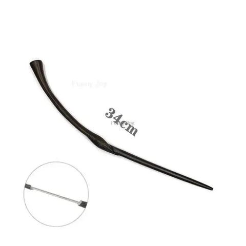 Black curved wand with 34cm marking, perfect for Anime Cosplay Metal Core enthusiasts