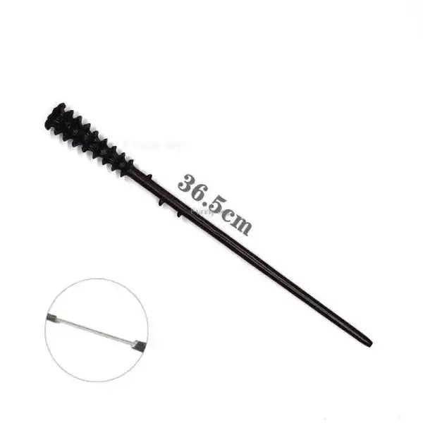 Black anime cosplay metal core magic wand, 36.5cm spiraled length